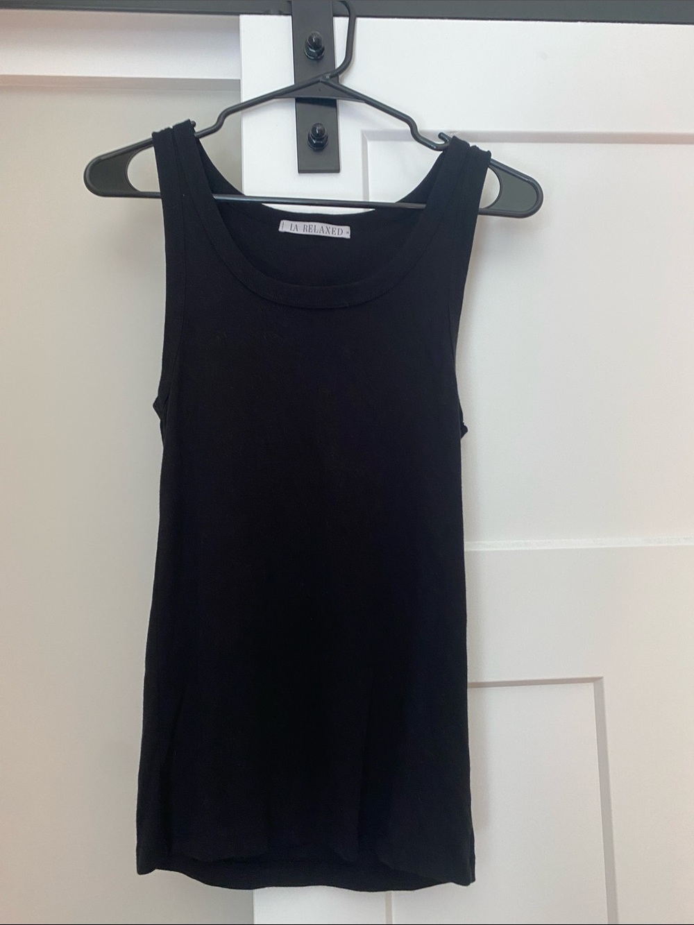 La Relaxed Organic Rib Tank in Black